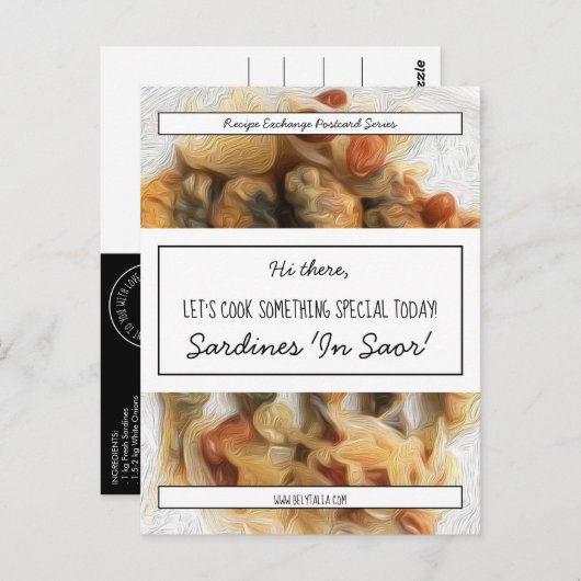 Gepersonaliseerde Black Script White Recept Swap Briefkaart (Voorkant / Achterkant)