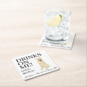 Gepersonaliseerde Black & Tan Duitse herder bruilo Kartonnen Onderzetters (Insitu)