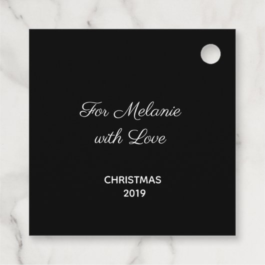 Gepersonaliseerde Black Treble Clef Snowflake Musi Bedankjes Labels (Achterkant)