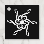 Gepersonaliseerde Black Treble Clef Snowflake Musi Bedankjes Labels (Voorkant)