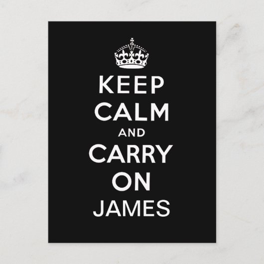 Gepersonaliseerde Black White Blijf kalm en ga ver Briefkaart (Voorkant)