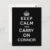 Gepersonaliseerde Black White Blijf kalm en ga ver Briefkaart (Voorkant / Achterkant)