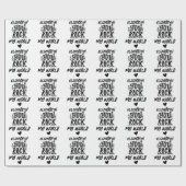 Gepersonaliseerde Black White Grunge You Rock My W Cadeaupapier (Vlak)