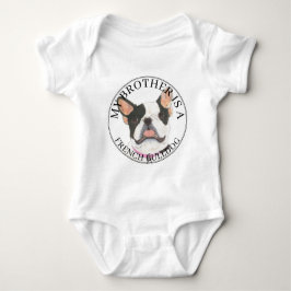 Gepersonaliseerde Black & White Pied Franse Bulldo Romper
