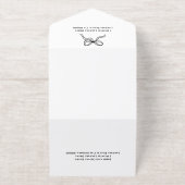 Gepersonaliseerde Black White Silver Holiday Party All In One Uitnodiging (Buiten)