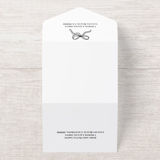 Gepersonaliseerde Black White Silver Holiday Party All In One Uitnodiging (Buiten)