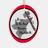 Gepersonaliseerde Blacksmith Keramisch Ornament (Rechts)