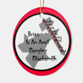 Gepersonaliseerde Blacksmith Keramisch Ornament (Links)