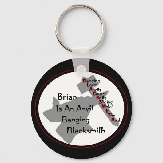Gepersonaliseerde Blacksmith Sleutelhanger (Voorkant)