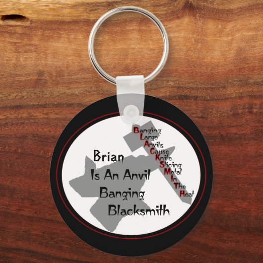 Gepersonaliseerde Blacksmith Sleutelhanger (Voorkant)