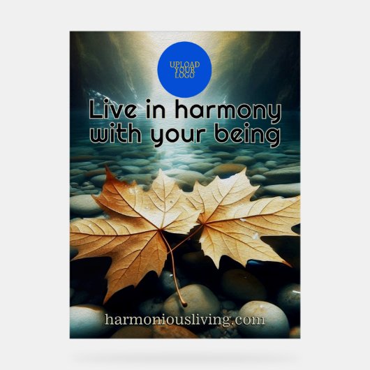 Gepersonaliseerde bladeren op een stroom acryl bord (Voorkant)