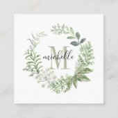 Gepersonaliseerde bladeren van het groene bos van  vierkante visitekaartje (Voorkant)