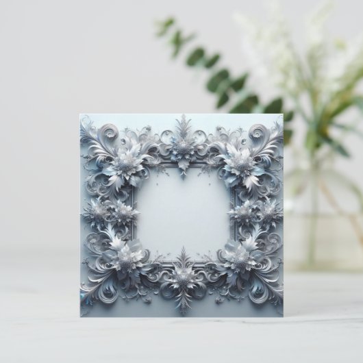 Gepersonaliseerde blanco Kaart Sjabloon - Silver G (Staand voorkant)