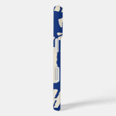 Gepersonaliseerde Blauw Blad Patroon iPhone Case (Achterkant / Rechts)