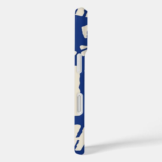 Gepersonaliseerde Blauw Blad Patroon iPhone Case (Achterkant / Rechts)