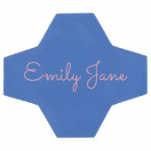 Gepersonaliseerde Blauw en Roze Script Naam Aangep Voetbal (Enkel)