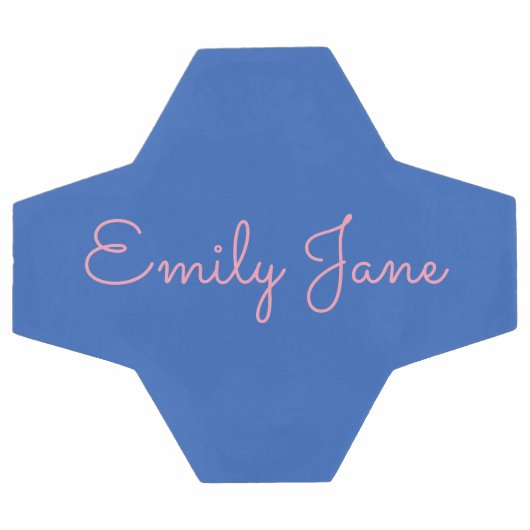 Gepersonaliseerde Blauw en Roze Script Naam Aangep Voetbal (Enkel)