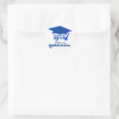 Gepersonaliseerde Blauw en Wit Afstuderen Sticker (Tas)