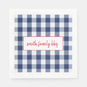 Gepersonaliseerde Blauw en Wit Buffalo Plaid serve Servet (Voorkant)