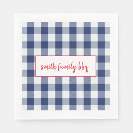 Gepersonaliseerde Blauw en Wit Buffalo Plaid serve Servet