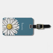 Gepersonaliseerde Blauw & Geel Daisy Bagagelabel (Voorkant horizontaal)