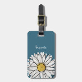 Gepersonaliseerde Blauw & Geel Daisy Bagagelabel (Voorkant verticaal)