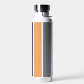 Gepersonaliseerde Blauw Geel Gestreepte Waterfles (Links)