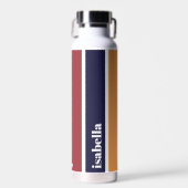 Gepersonaliseerde Blauw Geel Rood Gestreepte Water Waterfles (Voorkant)