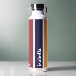 Gepersonaliseerde Blauw Geel Rood Gestreepte Water Waterfles