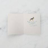 Gepersonaliseerde Blauw Gestreepte Foto Duitse Her Bedankkaart (Binnen)