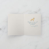 Gepersonaliseerde blauw gestreepte foto Golden Ret Bedankkaart (Binnen)