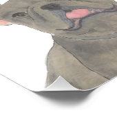 Gepersonaliseerde blauw grijs franchise Franse bul Foto Afdruk (Hoek)