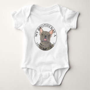Gepersonaliseerde blauw grijze Franse Bulldog Romper