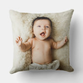 Gepersonaliseerde Blauw Grijze Geboorte Stat Baby Kussen (Achterkant)