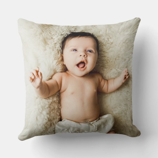 Gepersonaliseerde Blauw Grijze Geboorte Stat Baby  Kussen (Achterkant)