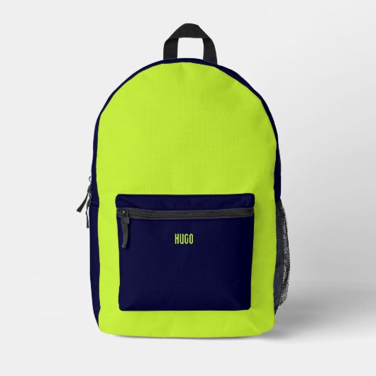 Gepersonaliseerde blauw-groen bedrukte rugzak (Voorkant)