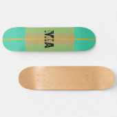 Gepersonaliseerde Blauw Groen Goud Skateboard (Horizontaal)