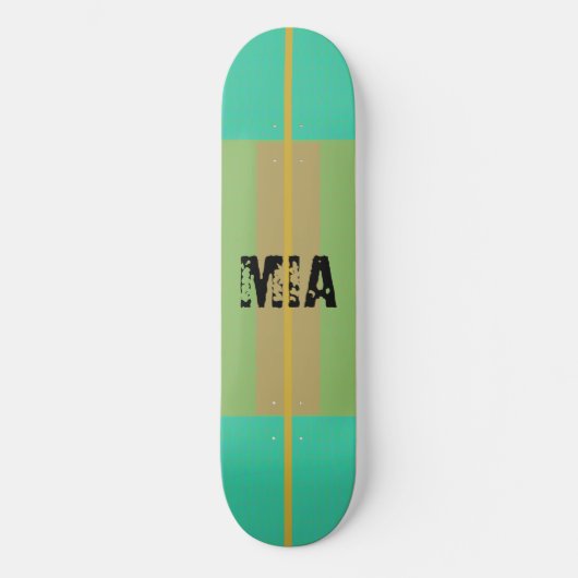Gepersonaliseerde Blauw Groen Goud Skateboard (Voorkant)