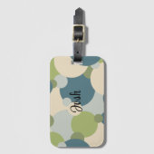 Gepersonaliseerde blauw-groene moleculen bagagelab bagagelabel (Voorkant (verticaal))