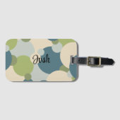 Gepersonaliseerde blauw-groene moleculen bagagelab bagagelabel (Voorkant (horizontaal))