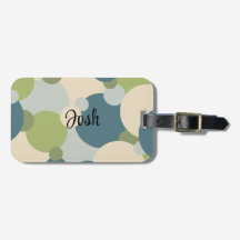 Gepersonaliseerde blauw-groene moleculen bagagelab