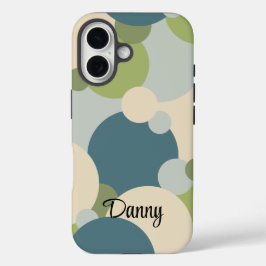 Gepersonaliseerde blauw-groene moleculen iPhone ca iPhone 16 Hoesje