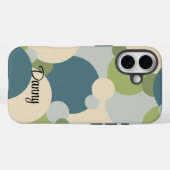 Gepersonaliseerde blauw-groene moleculen iPhone ca Case-Mate iPhone Case (Achterkant (horizontaal))