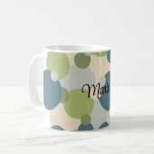 Gepersonaliseerde blauw-groene moleculen koffiemok (Voorkant links)