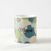 Gepersonaliseerde blauw-groene moleculen koffiemok (Center)