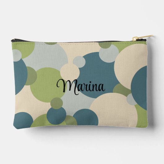 Gepersonaliseerde blauw-groene moleculen toilettas etui (Achterkant)