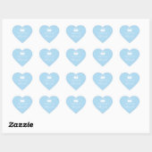 Gepersonaliseerde blauw hart baby shower stickers (Vel)
