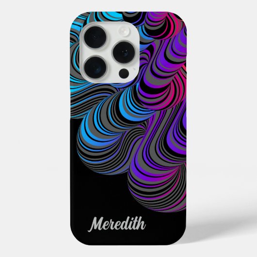 Gepersonaliseerde Blauw, Paarse, Roze op Zwart Case-Mate iPhone Case (Achterkant)