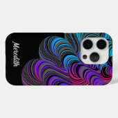 Gepersonaliseerde Blauw, Paarse, Roze op Zwart Case-Mate iPhone Case (Achterkant (horizontaal))