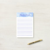 Gepersonaliseerde Blauw-Wit Abstracte Post it Note (Op bureau)